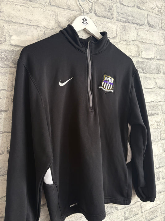 Notts County Nike 1/4 Zip Sweat Top Black Medium