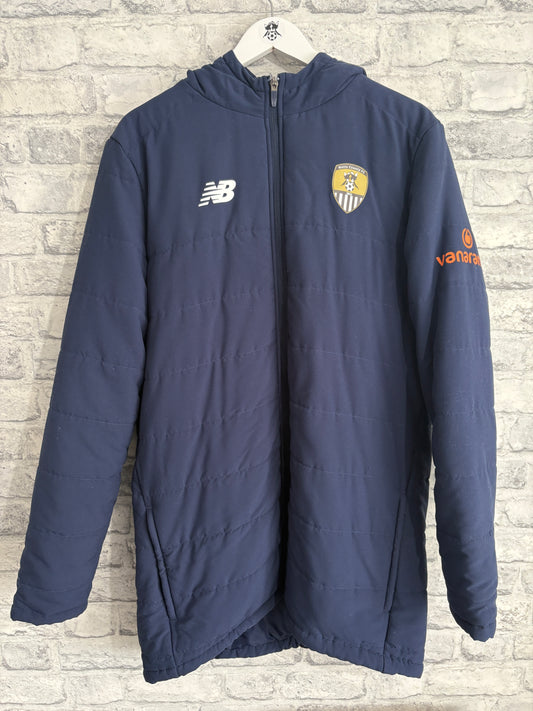 Notts County New Balance Bench Jacket Coat Navy Medium