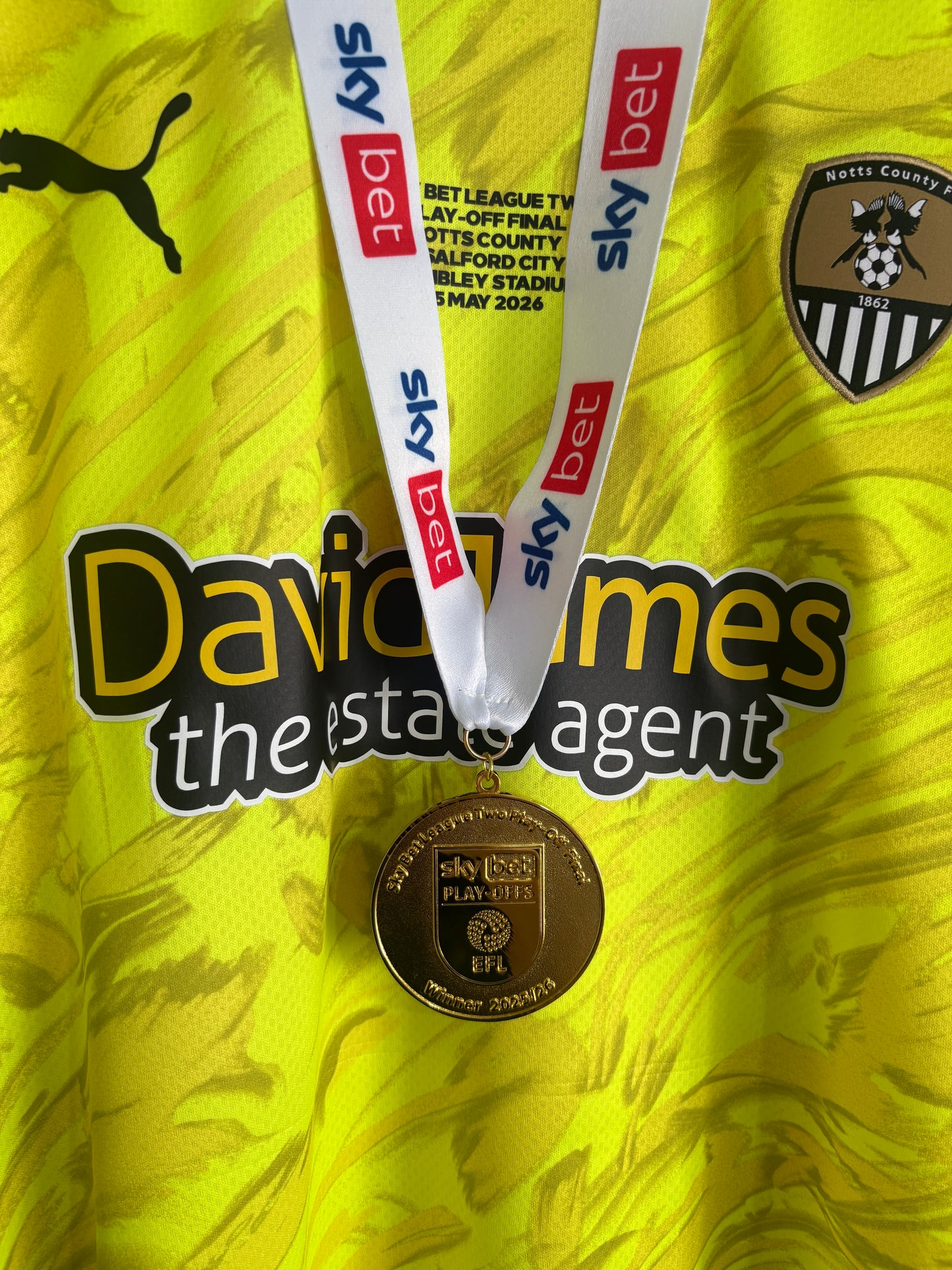 Notts County GK Goalkeeper Shirt 2025 / 2026 Play Off Final XL