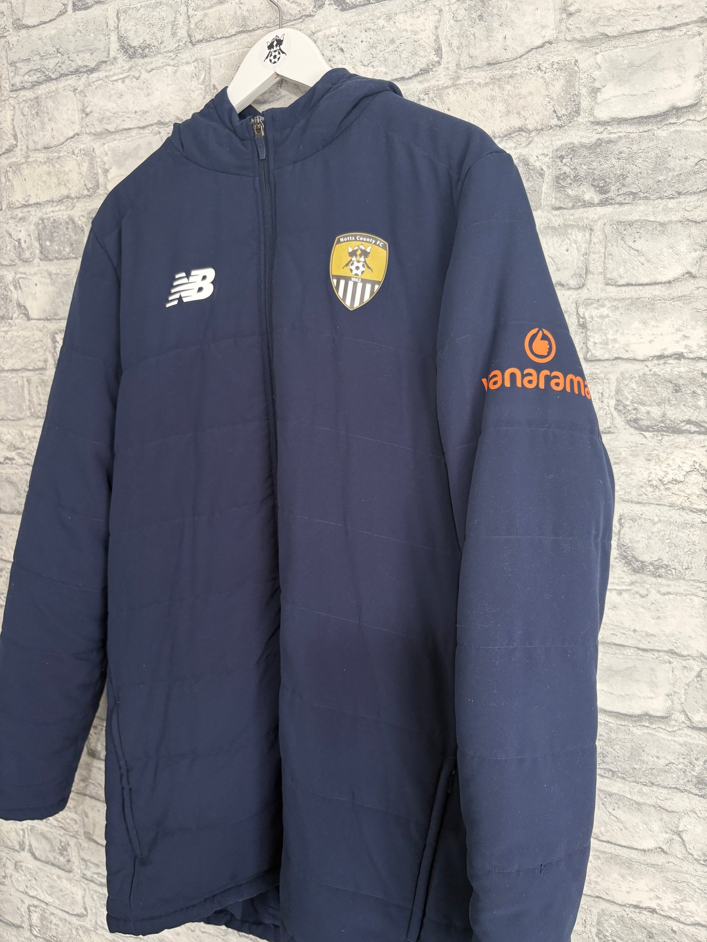 Notts County New Balance Bench Jacket Coat Navy Medium