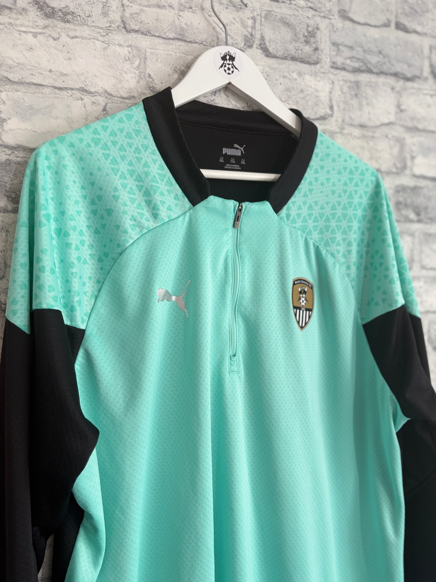 Notts County Puma 1/4 Zip Sweatshirt Mint Green XXL