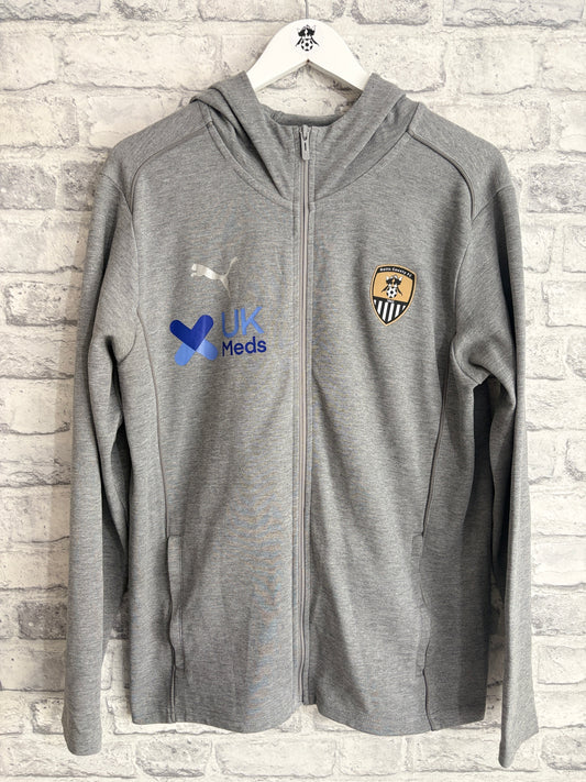 Notts County Puma Hoodie Sweatshirt Grey Medium