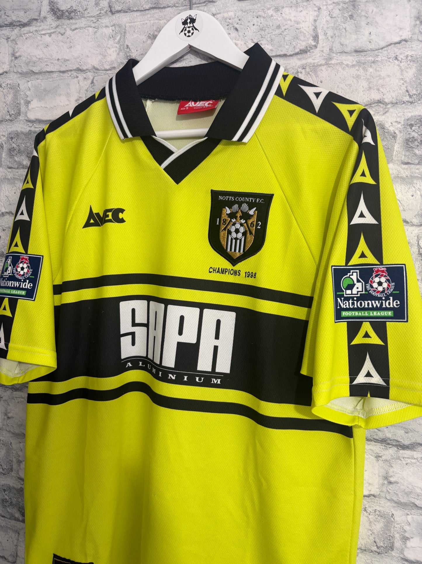 Notts County Away Shirt 1998 Champions Edition Small
