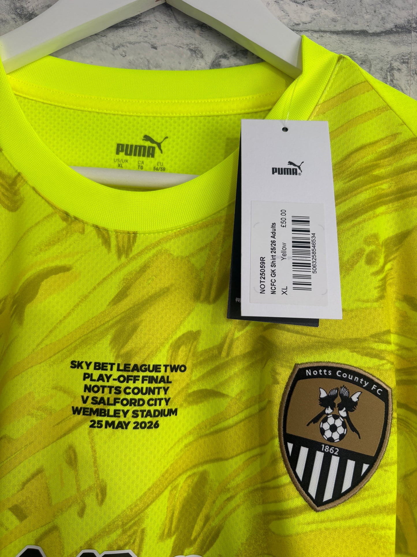 Notts County GK Goalkeeper Shirt 2025 / 2026 Play Off Final XL