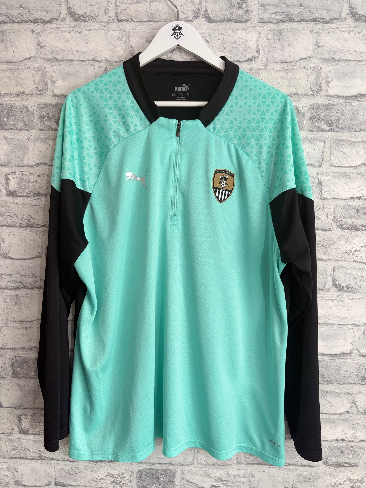 Notts County Puma 1/4 Zip Sweatshirt Mint Green XXL