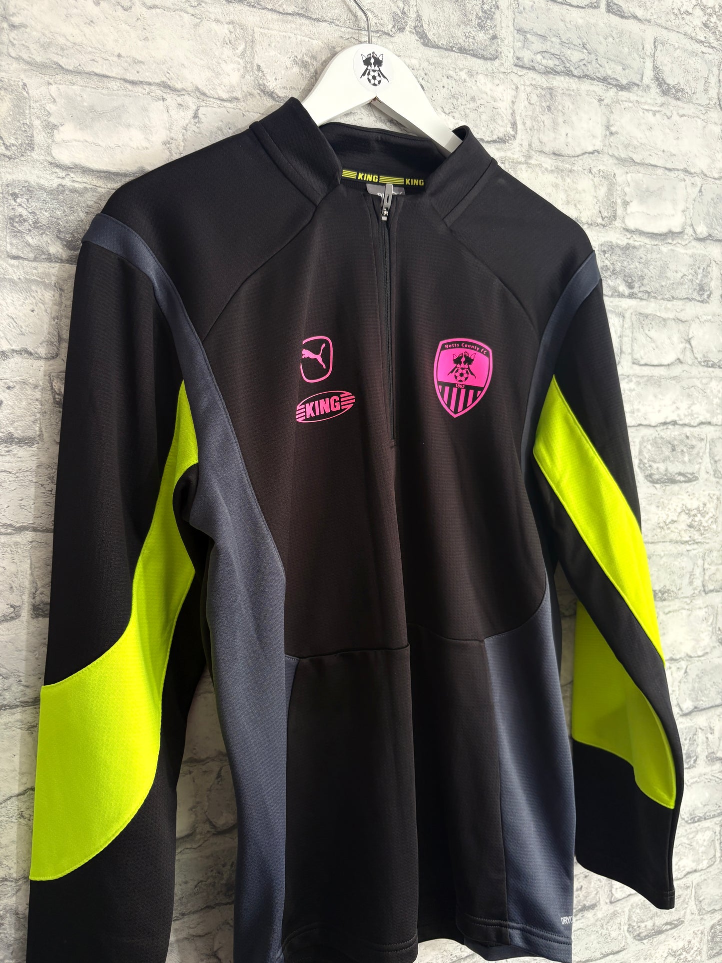 Notts County Puma King 1/4 Zip Sweat Top Grey Medium