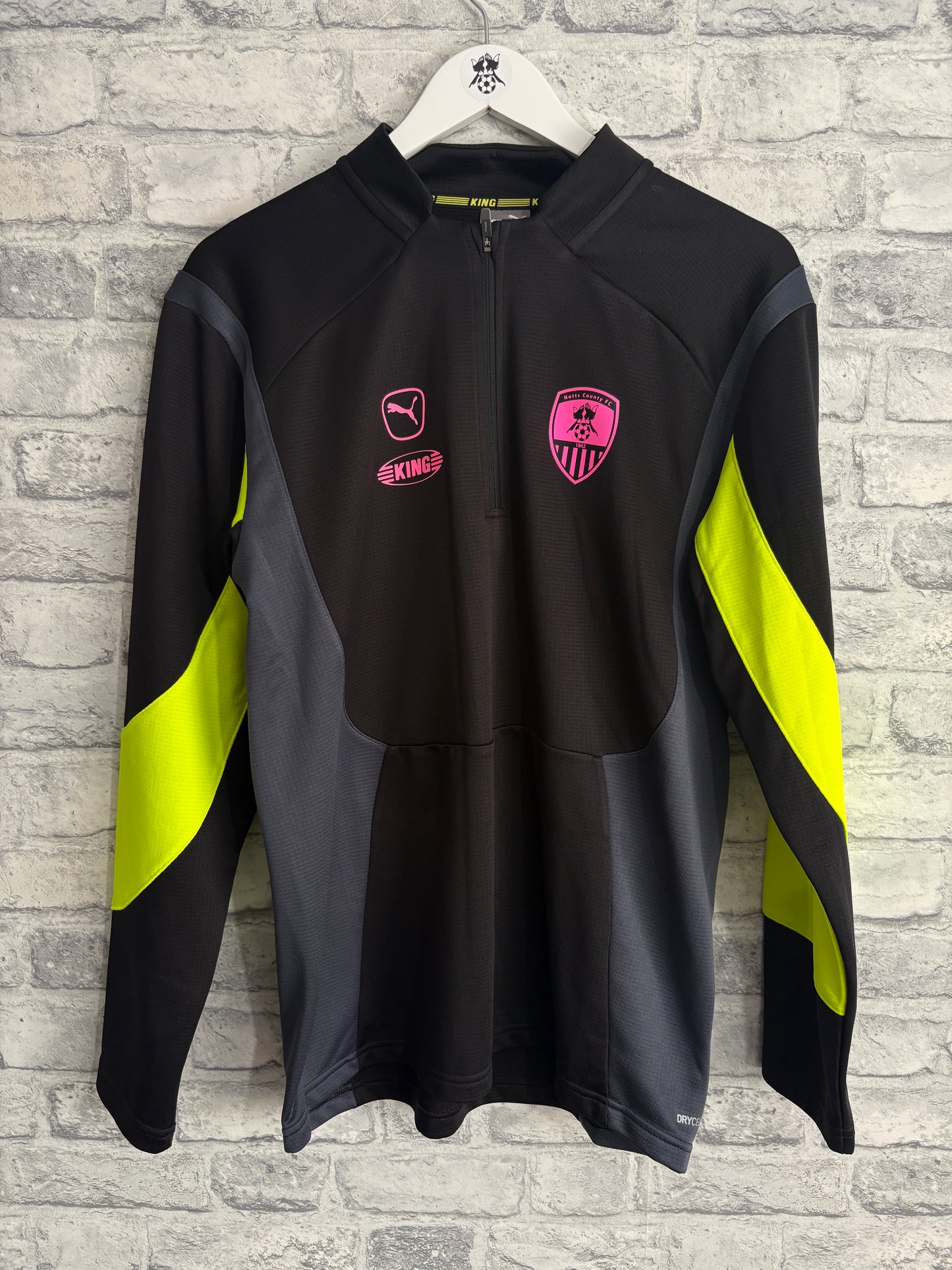 Notts County Puma King 1/4 Zip Sweat Top Grey Medium