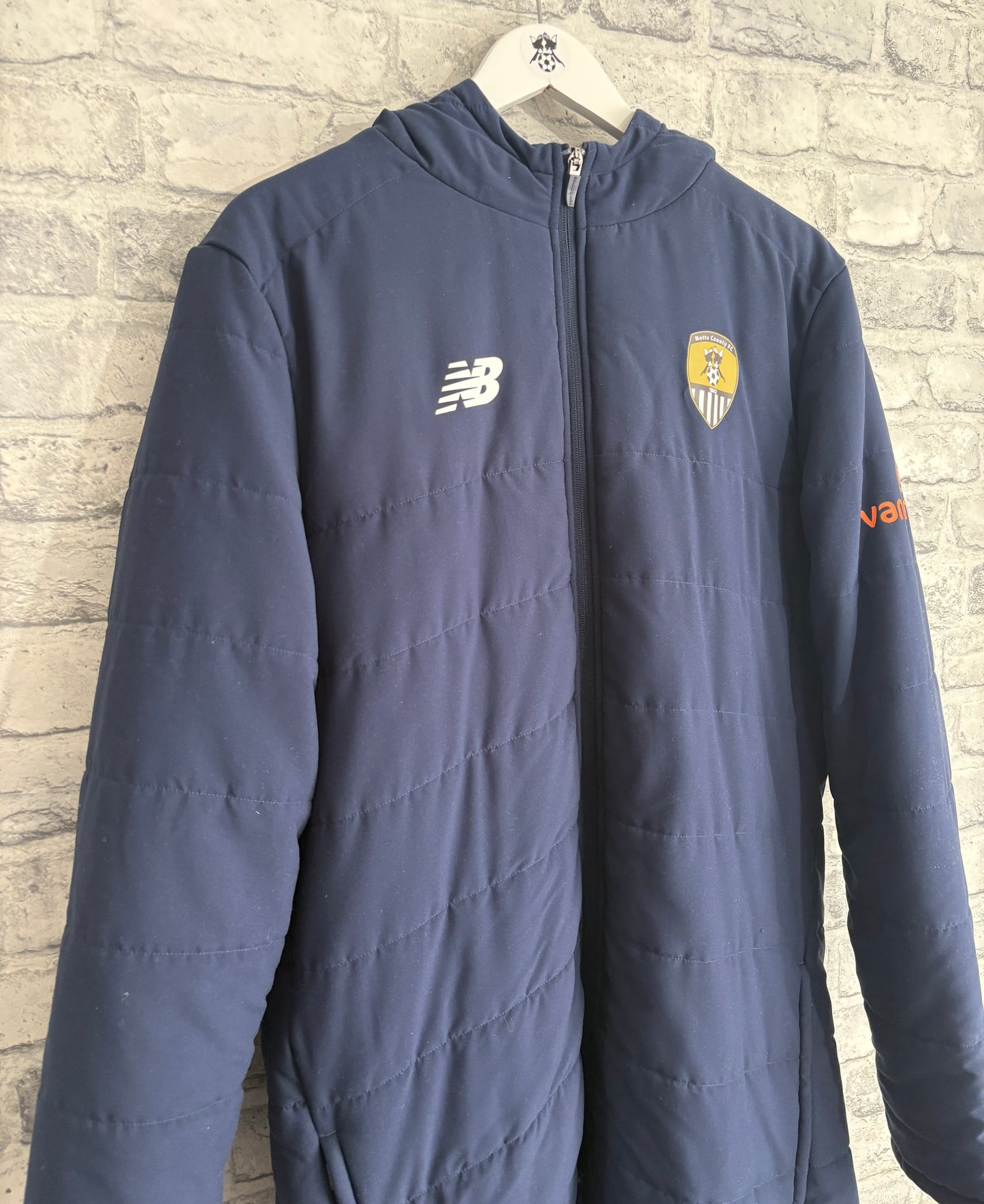 Notts County New Balance Bench Jacket Coat Navy Medium