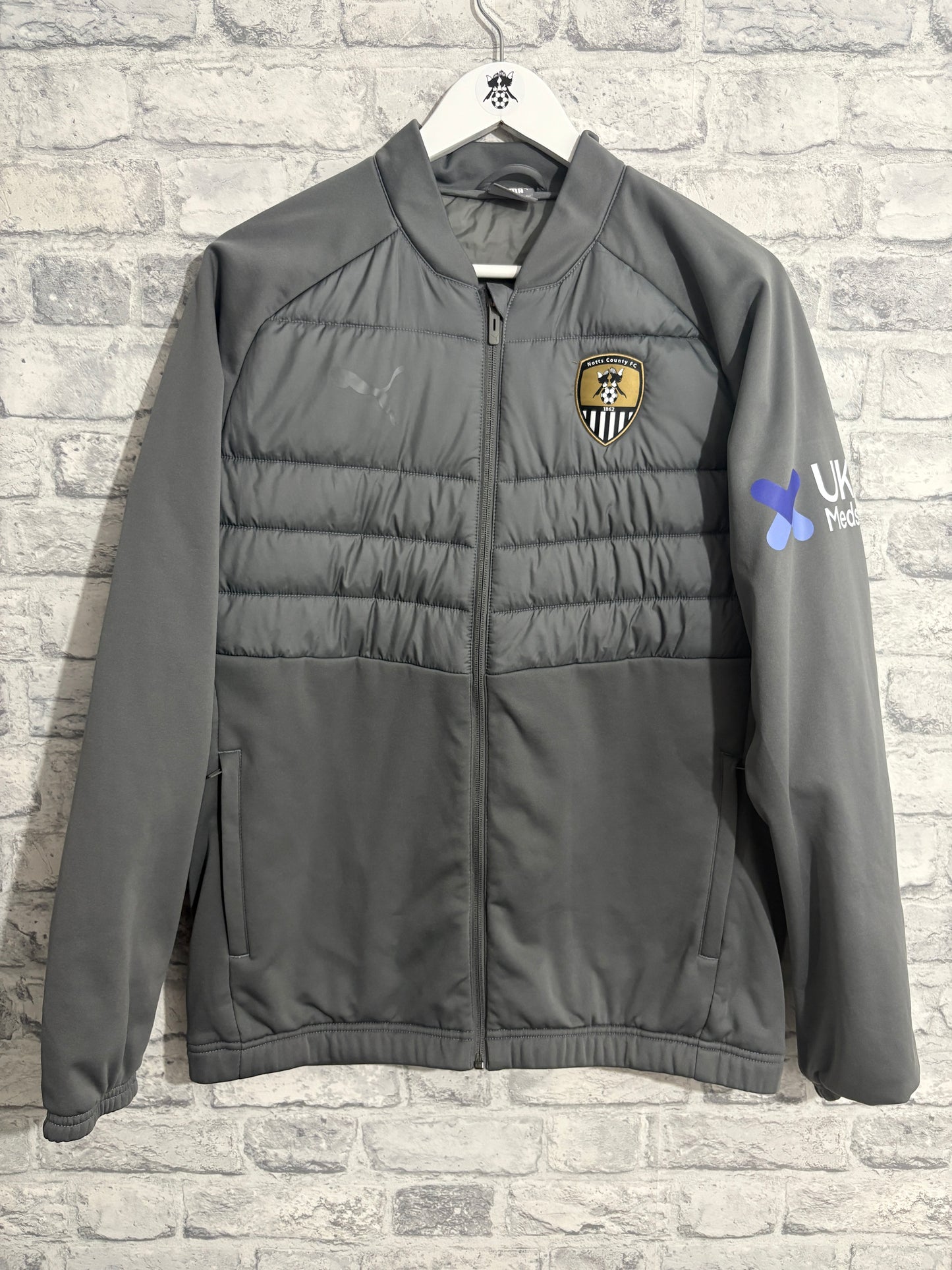 Notts County Puma Hybrid Jacket Coat Grey Medium