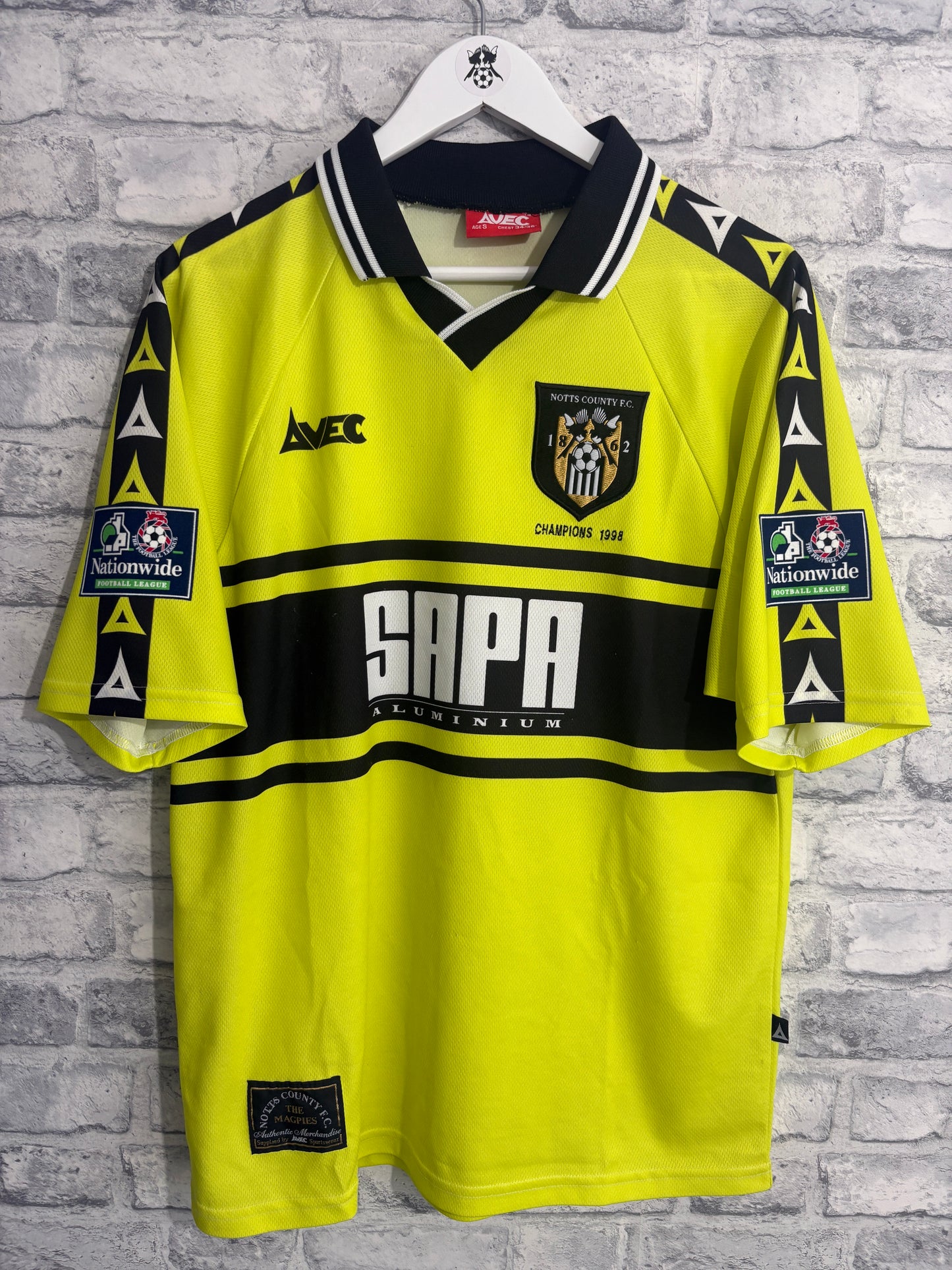 Notts County Away Shirt 1998 Champions Edition Small