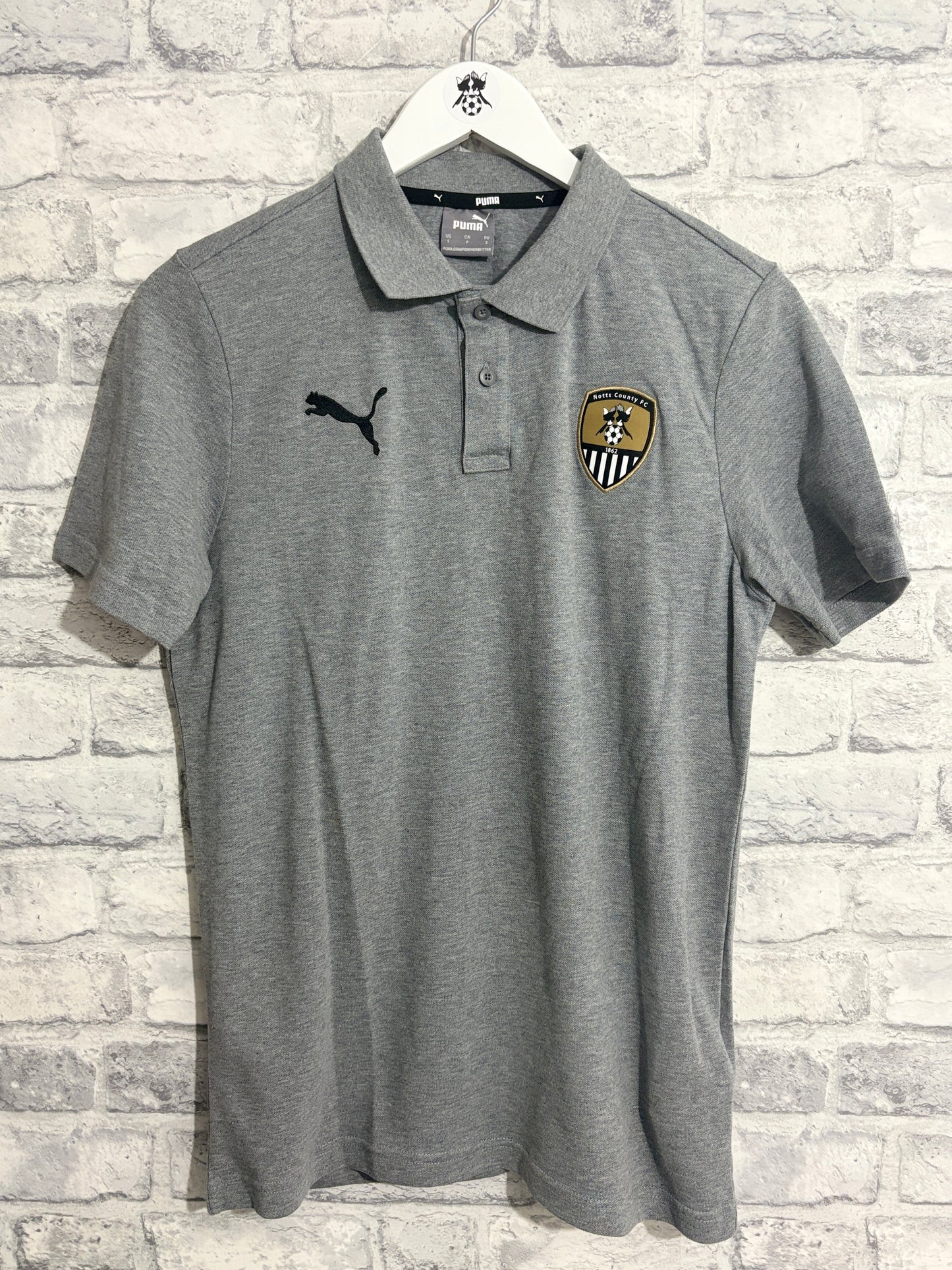 Notts County Puma Polo Shirt Grey Small